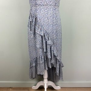 Love Shack Croquette Ruffle Maxi- Blue